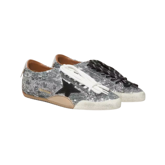 Golden Goose True-Star silver sequins with a black star