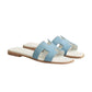 Hermes Oran sandal bleu clair