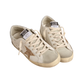 Golden Goose Super-Star-gold glitter star and ice-gray suede