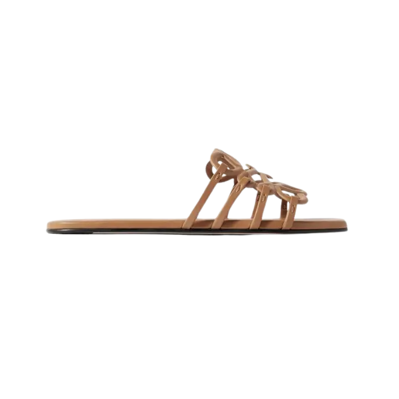 Loewe  petal anagram leather slides - brown