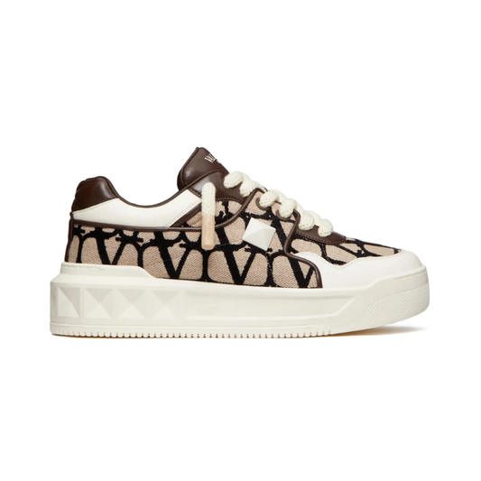 Valentino Garavani One Stud XL leather - Off-White & Brown