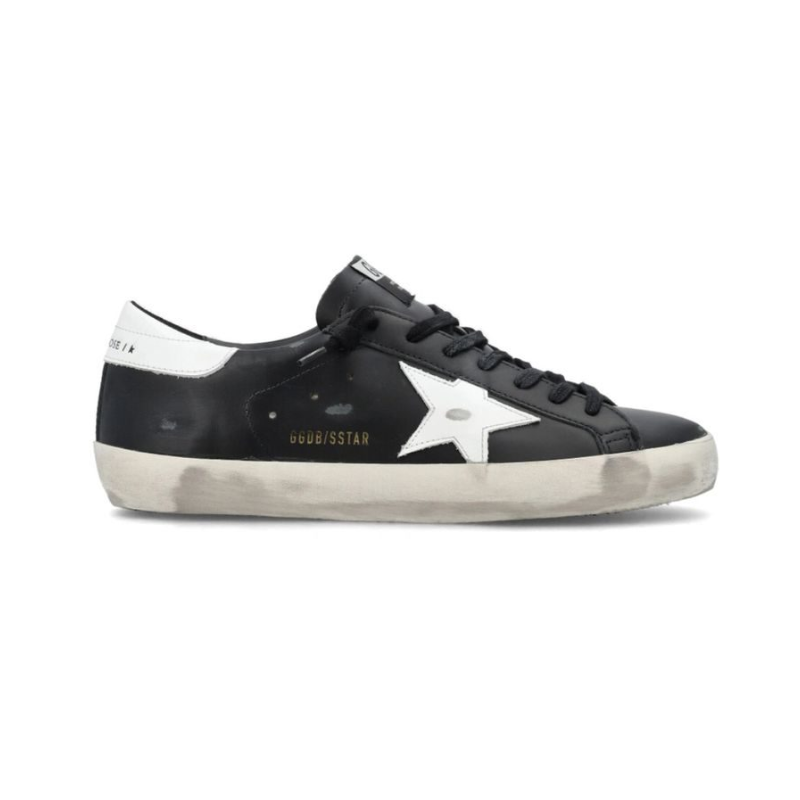 Golden Goose Super-Star glitter black with a silver star