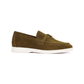 Loro Piana Summer Charms Walk Loafers in suede Dark Olive Brown