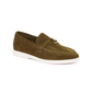 Loro Piana Summer Charms Walk Loafers in suede Dark Olive Brown